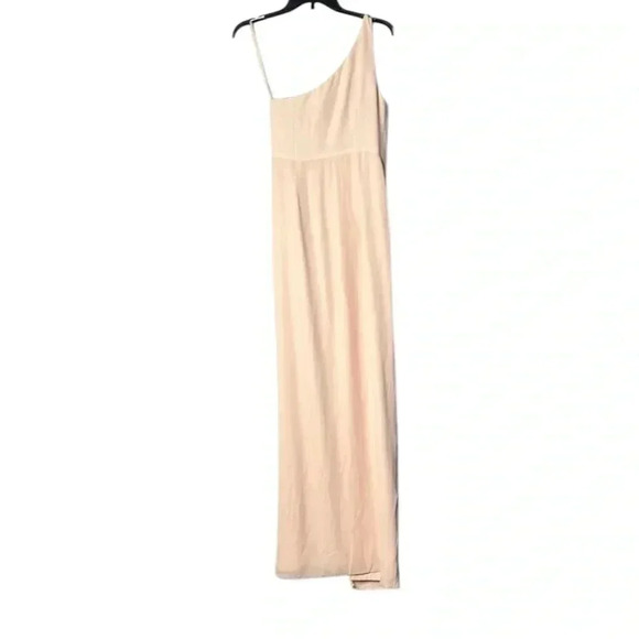 BHLDN Chloe Dusty Pink One-shoulder Side-Slit Stretch Dress Gown Size 4 - Picture 5 of 12